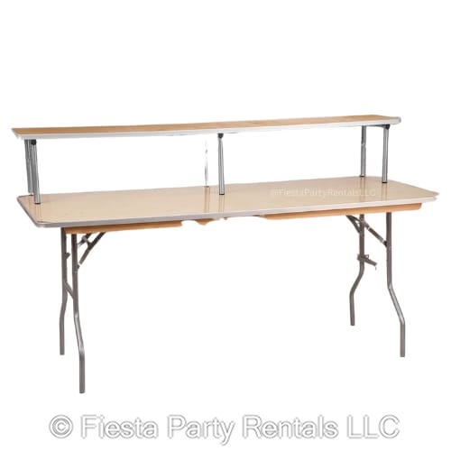 8ft Woodtop Banquet Table AND Table Top Riser - Party Event Rentals in ...